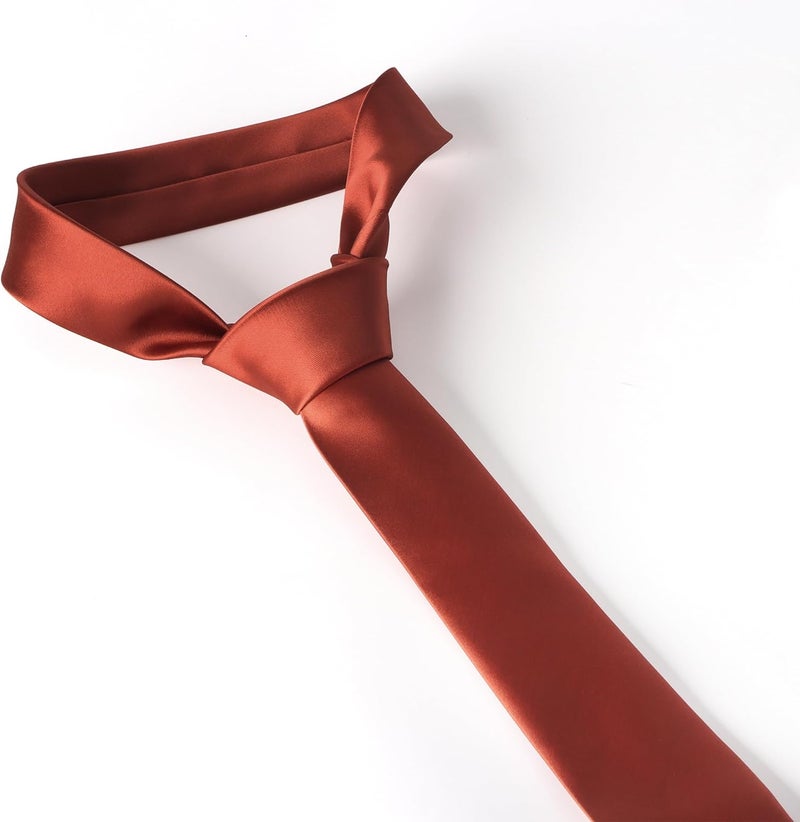 DR ANISON Skinny Tie Men Women 2" (5CM) Slim Necktie Solid Thin Ties Formal - Image 2